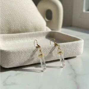 Aura Clear Quartz Drop Earrings